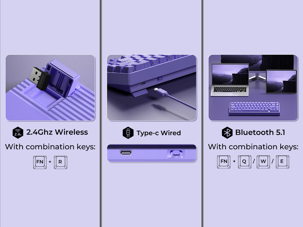 XVX M67 JadeStone VIA Tri-Mode Mechanical Keyboard with IMD-Tech Keycaps (Stellar White)