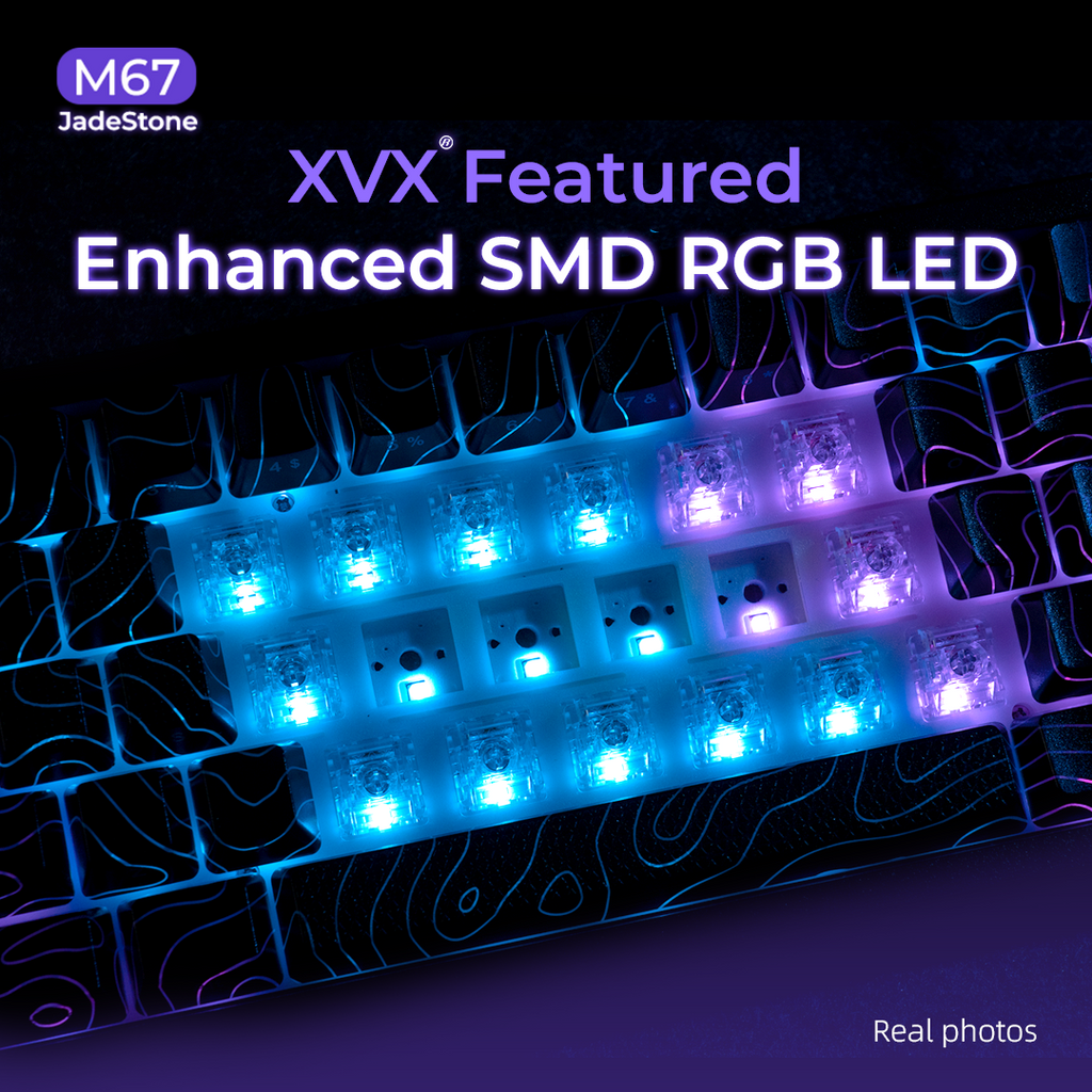 XVX M67 JadeStone VIA Tri-Mode Mechanical Keyboard with IMD-Tech Keycaps (Stellar White)