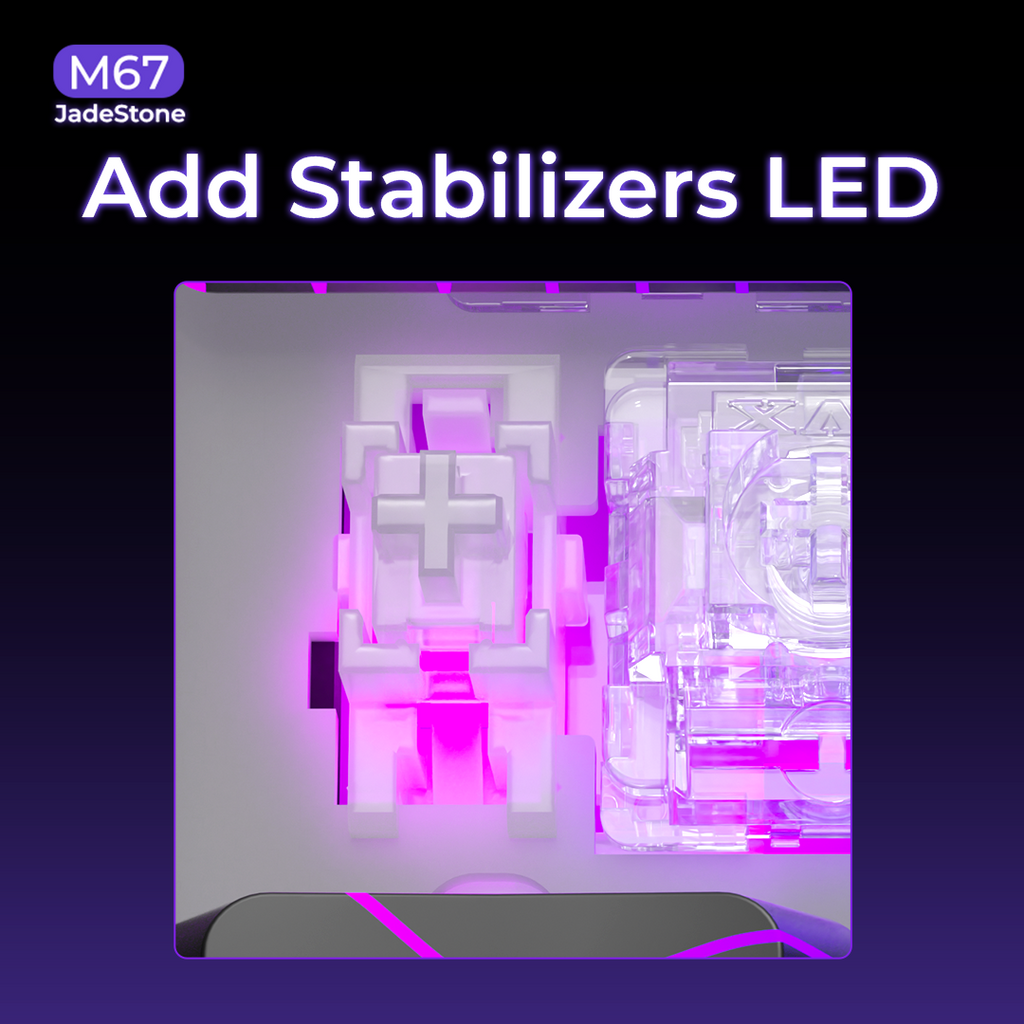 XVX M67 JadeStone VIA Tri-Mode Mechanical Keyboard with IMD-Tech Keycaps (Stellar White)